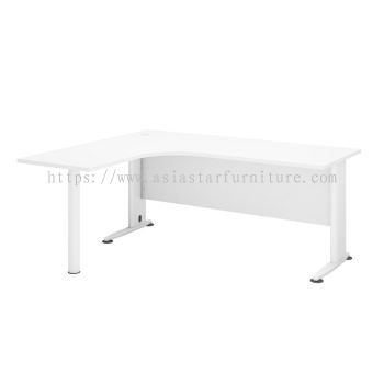 HADI L-SHAPE WRITING OFFICE TABLE WITH METAL POLE STAND
