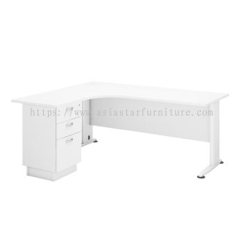HADI 5 FEET L-SHAPE OFFICE TABLE WITH FIXED PEDESTAL