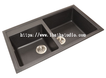 HCE GKS 8650 1 Big 1 Small Bowl Granite Kitchen Sink