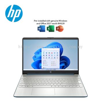 HP 15s-Eq2195AU 15.6'' FHD Laptop Spruce Blue ( Ryzen 3 5300U, 8GB, 512GB SSD, ATI, W11, HS )