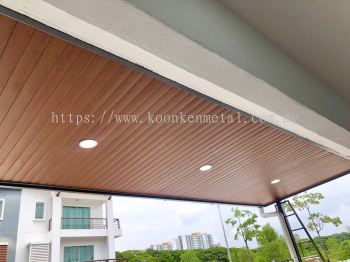 ACP with Woodgrain Aluminium Strips Ceiling