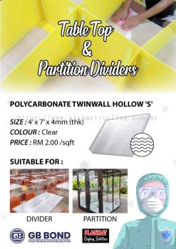 GB Bond Polycarbonate Twinwall Hollow "S" - PLASMAT MARKETING SDN BHD