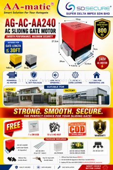 AA-MATIC AA240 Power Gate AC SLIDING AUTOGATE (Limit Switch)