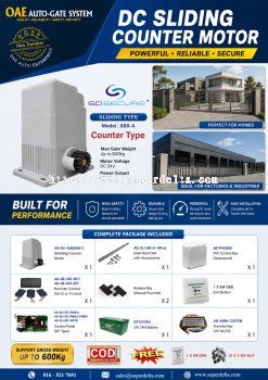 OAE 888 DC SLIDING AUTOGATE (Counter Type) MOTOR