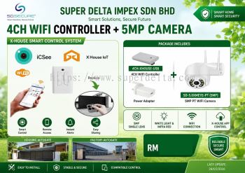 XHOUSE SMART CONTROL SYSTEM-4CH WIFI CONTROLLER + 5MP CAMERA