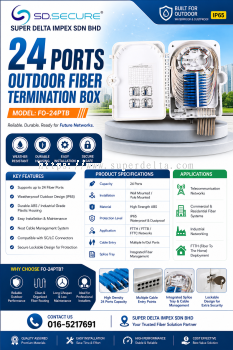 24 PORT POTDOOR FIBER TERMINATION BOX