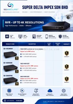 NVR UP TO 4K RESOLUTION