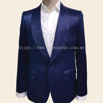Custom Made Electric Blue Jacquard Jacket