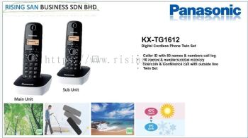 PANASONIC KX-TG1612 DIGITAL CORDLESS PHONE TWIN SET