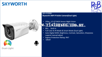 Skyworth 3MP IP Bullet Camera(Dual Light) - SKH-I53D8H