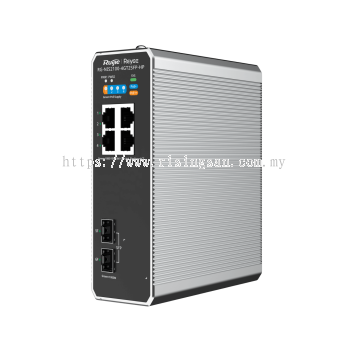 Ruijie - RG-NIS2100-4GT2SFP-HP ��6-Port Cloud Managed Industrial Switch, with 1 x PoE++ Port, 3 x PoE+ Ports, and 2 x SFP Uplink Ports��