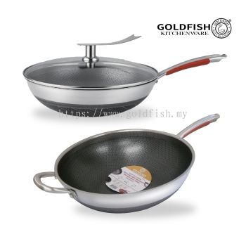 Stainless Steel Non-Stick Honey Combo Wok Pan (Premium) (SP32WH & SP34WH)
