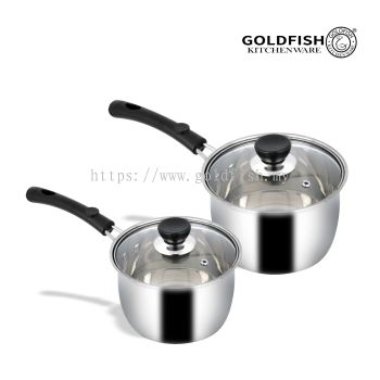 Stainless Steel Sauce Pan With Glass Lid (K8216 & K8218)