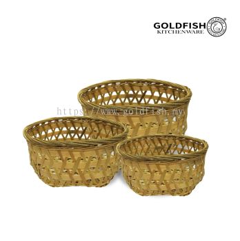 5 Pcs Bamboo Basket For Cake Baking