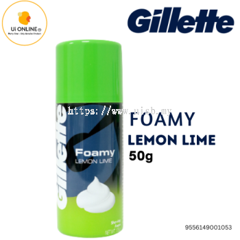 GILLETTE FOAMY FOAM SHAVE PREP LEMON LIME 50G *1053