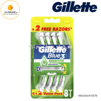 GILLETTE BLUE 3 SENSITIVE DISPOSABLE 8S *2579