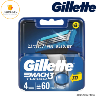 GILLETTE MACH 3 TURBO CARTRIDGE 4S *4917