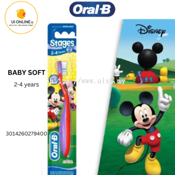 Oral-B Stages 2 (2-4 Years Old) Mickey & Minnie Mouse Toothbrush (1s) Blister ( Extra Soft) *9400