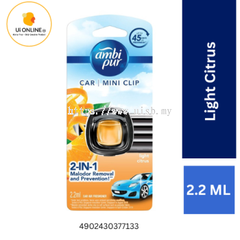 AMBI PUR CAR MINI CLIP AIR FRESHENER 2ML (LIGHT CITRUS)