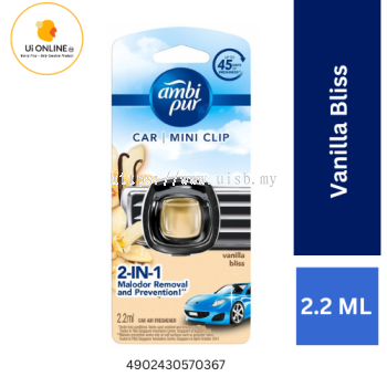 AMBI PUR CAR MINI CLIP AIR FRESHENER 2ML (VANILLA BLISS)