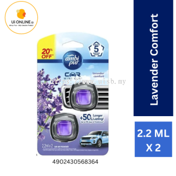 AMBI PUR CAR MINI CLIP AIR FRESHENER 2.2ML x 2 (Twinpack) LAVENDER COMFORT