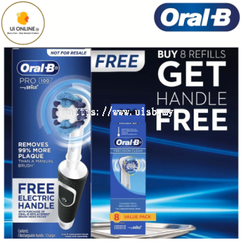 Oral-B Precision Clean Replacement Brush Heads 8 Count +FREE Oral-B PRO 100 Crossaction Electric Toothbrush