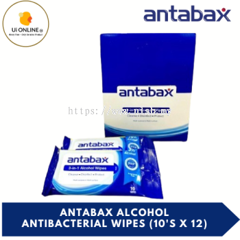 ANTABAX ALCOHOL ANTIBACTERIAL WIPES (10'S X 12)