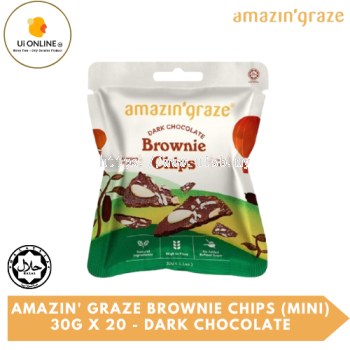 AMAZIN' GRAZE BROWNIE CHIPS (MINI) 30G X 20 - DARK CHOCOLATE