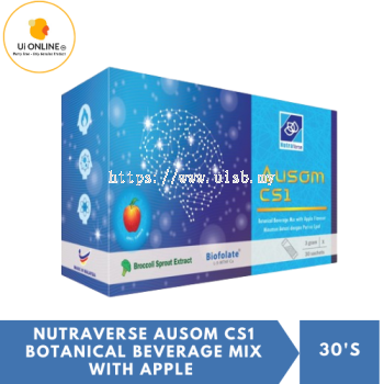 NUTRAVERSE AUSOM CS1 BOTANICAL BEVERAGE MIX WITH APPLE 30'S