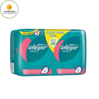 WHISPER CLEAN & DRY SLIM - REGULAR WINGS 40S*1155