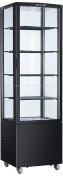 Black 4-Sided Glass Display Chiller (215 litres)