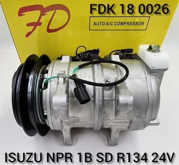 FDK 18 0026 Isuzu Truck NPR 1B R134 24V Compressor New