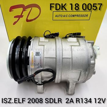 FDK 18 0057 Isuzu Truck 2008 2A R134 12V Compressor New