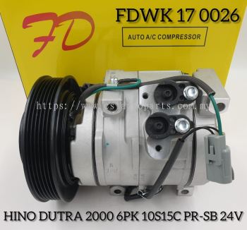 FDWK 17 0026 Hino 700 6PK 10S15C-PR-SB 24V Compressor (NEW)