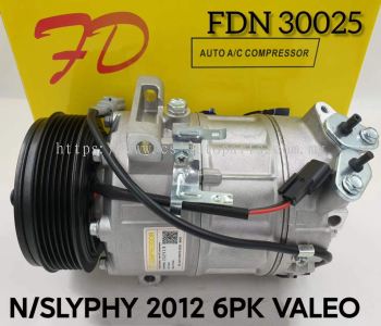 FDN 30025 Nis/Slyphy 12Y DCS171EC-2 Socket 6PK Valeo Compressor (NEW)