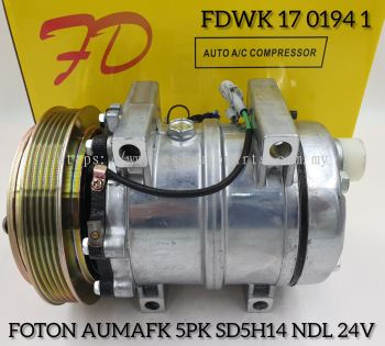 FDWK 17 0194 1 Foton Truck Aumark BJ1088 M4 DKS5S-NDL 5PK 24V Compressor (NEW)