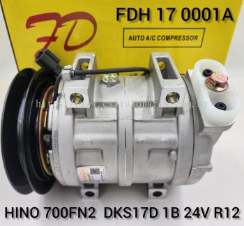 FDH 17 0001A Hino Truck FN2PWB .AC DKS17D-NDL B-Belt R12 24V Compressor (NEW)