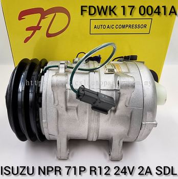 FDWK 17 0041A Isz/NPR 71P .AC R12 24V 2A SDL Compressor (NEW)