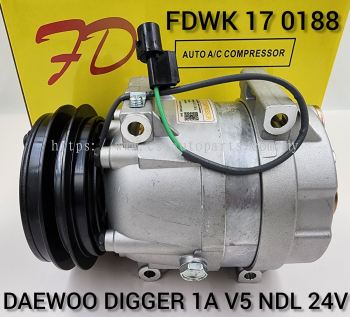 FDWK 17 0188 Daewoo Digger 1A V5 NDL 24V W/Wire Compressor (NEW)