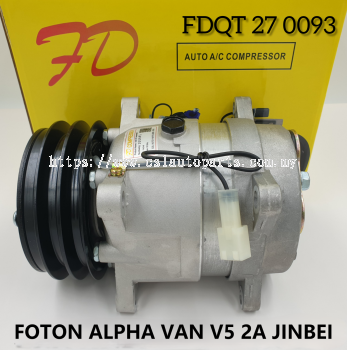 FDQT 27 0093 Foton Alpha Van V5-08L-RP 2A Jinbei Compressor (NEW)