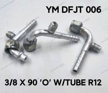 YM DFJT 006 3/8 X 90 "O" W/Tube R12 Fitting