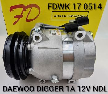 FDWK 17 0514 Daewoo Digger 1A V5 NDL 12V Compressor (NEW)