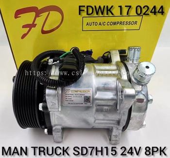 FDWK 17 0244 Man Truck SD7H15 8PK 24V Compressor (NEW)