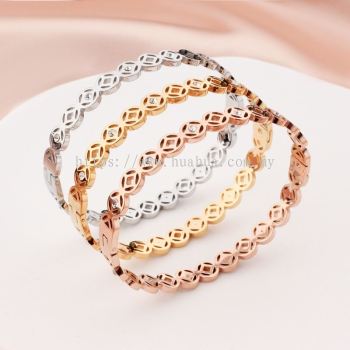 Hollow zircon lucky copper coin bracelet Fashion personality stainless steel point diamond diamond bracelet