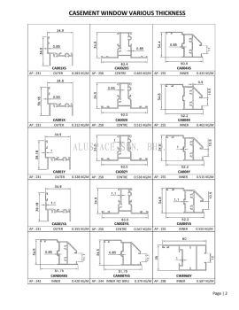 Casement Window Various Thickness Aluminium Profile Series