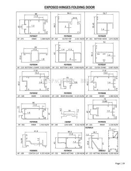 Exposed Hinges Folding Door Aluminium Profile Series