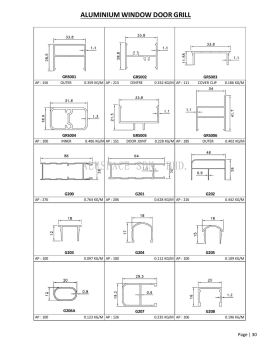 Aluminium Window Door Grill Aluminium Profile Series