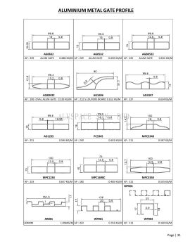 Aluminium Metal Gate Profile Aluminium Profile Series