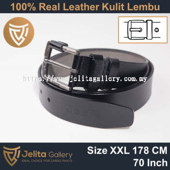 100% Real Leather Men's Belt Plus Size Single Buckle