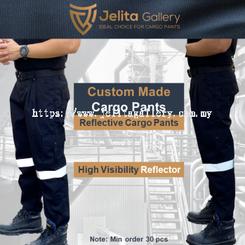 Reflector Industrial Safety Cargo Pants Black 10858#